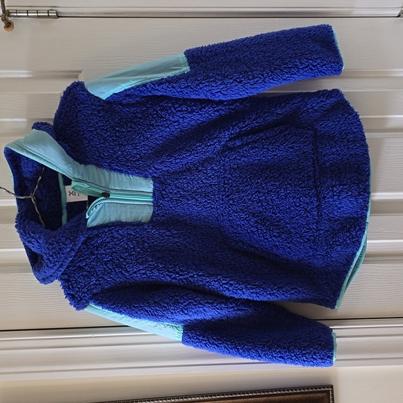 XERSION BRAND GIRLS BLUE & GREEN HOODED ZIPPERED JACKET SIZE LARGE 14 - Picture 2 of 16
